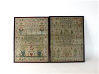 Lot 421 - A pair of samplers by Jane Macpherson and Charlotte Macpherson dated 1800