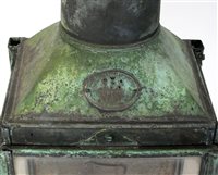 Lot 731 - A Joseph Ratcliff & Sons metal railway lamp