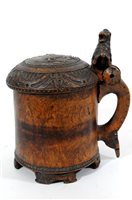 Lot 219 - A Norwegian birch peg tankard