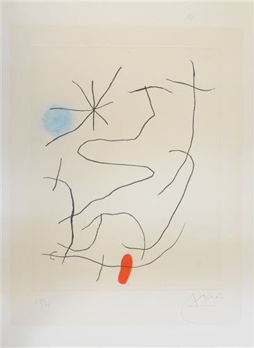 Lot 16 - Joan Miro, blue and red, lithograph