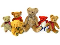 Lot 268 - Six Large Merrythought Mohair Teddy Bears