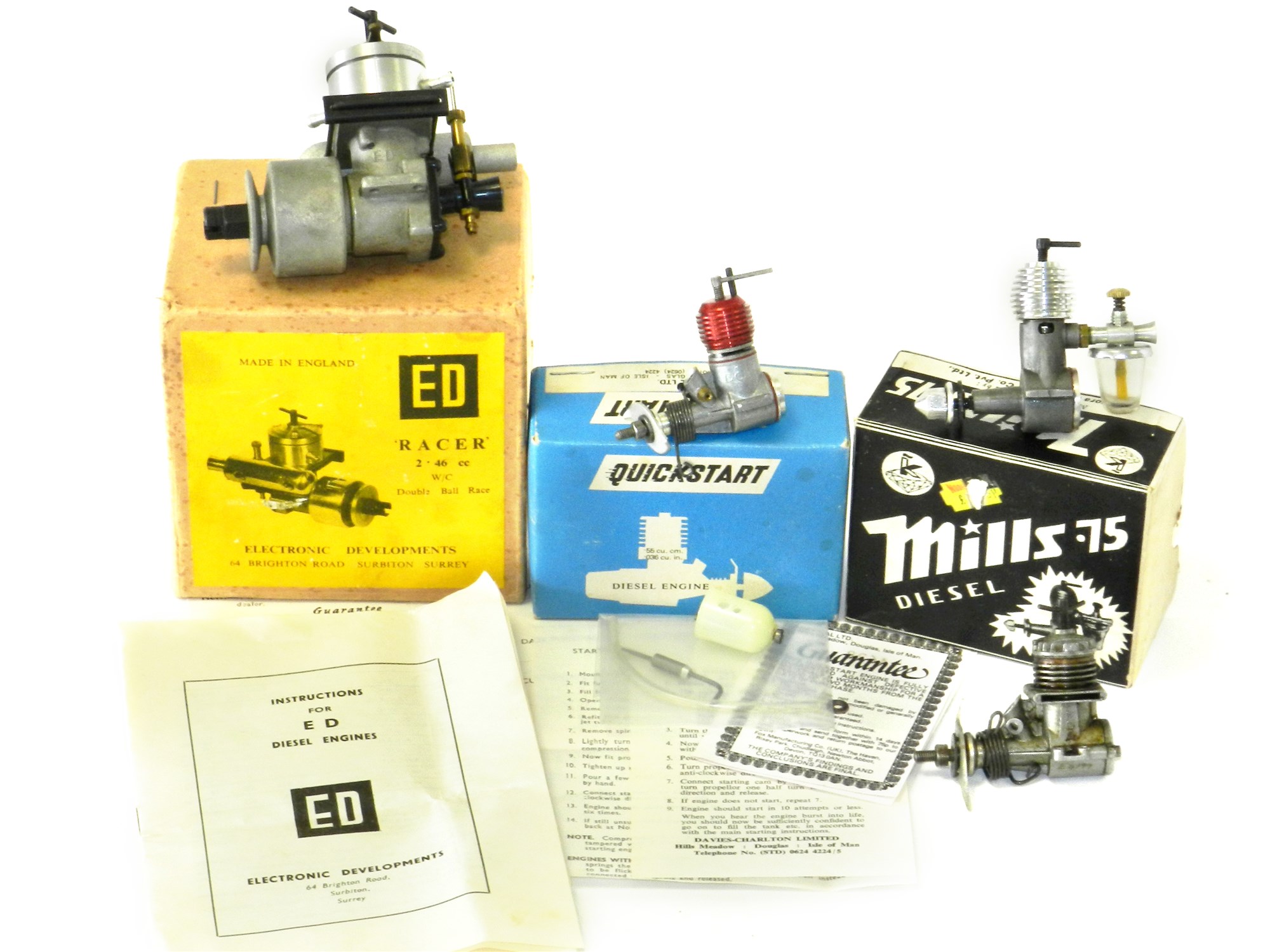 Lot 329 - Vintage Model Diesel Engines and boxes DC