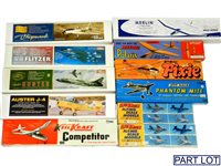 Lot 330 - 16 Vintage KeilKraft Model Aircraft Kits, Airbrush and Radio Control