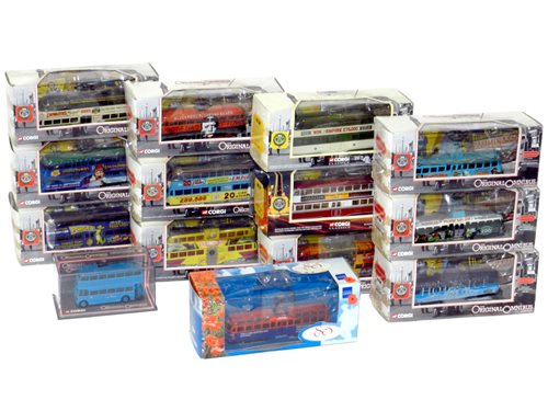 Lot 306 - Group of fourteen Corgi boxed trams