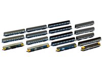 Lot 347 - Graham Farish BR Diesel Engines (4) and Coaches (13) Blue Grey and Scotrail; N Gauge