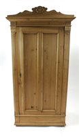 Lot 786 - A stripped pale pine hall cupboard