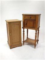 Lot 787 - A stripped pale pine bedside cupboard