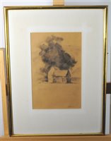 Lot 56 - Harold Riley, a study of the castle Katz on the Rhine