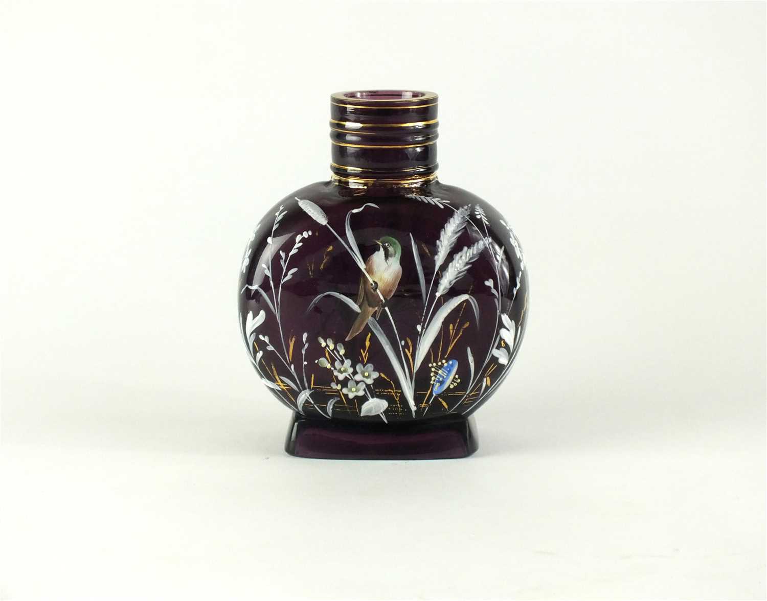Lot 118 - A Victorian enamelled glass vase