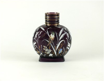 Lot 118 - A Victorian enamelled glass vase