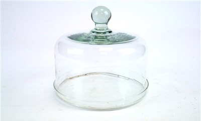 Lot 369 - A Victorian glass cheese dome dish and stand