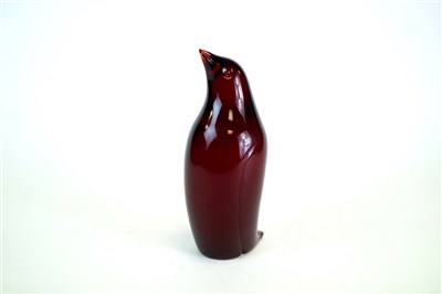 Lot 257 - A rare Whitefriars ruby glass penguin