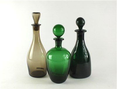 Lot 120 - Three glass decanters and stoppers