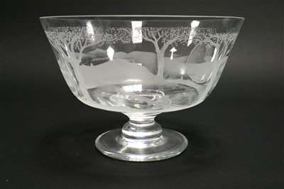 Lot 372 - A large Welsh Royal Crystal punch bowl