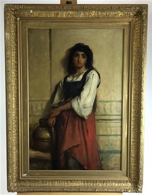 Lot 76 - Thomas Kent Pelham, oil on canvas, A young water carrier
