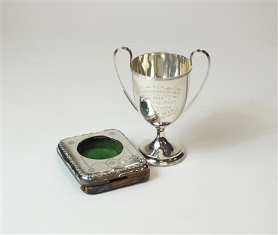 Lot 160 - Silver watch case and trophy cup