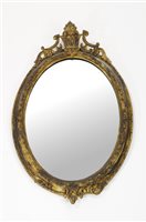 Lot 722 - A late 19th century gilt plaster framed wall mirror
