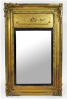 Lot 723 - A large 19th century gilt plaster framed wall mirror