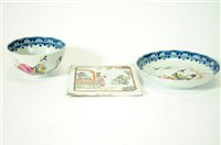 Lot 595 - An 18th century Chinese export footed bowl and dish