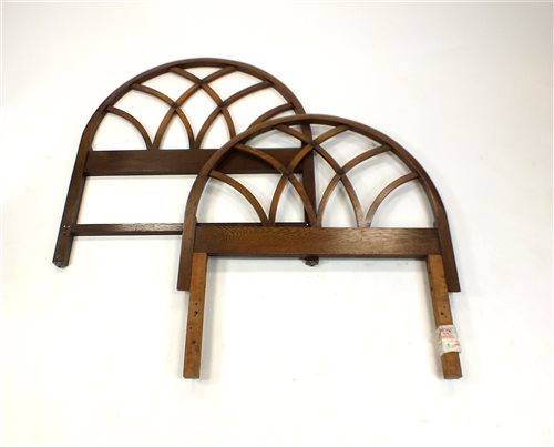 Lot 804 - Late 20th century pale oak single bed head and foot boards
