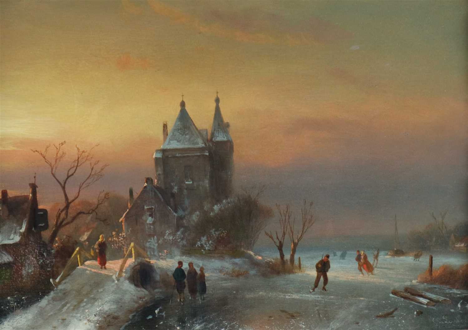 Lot 110 - Dutch frozen river scene (19th Century)
