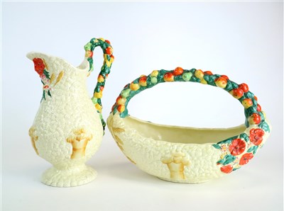 Lot 291 - A Clarice Cliff 'My Garden' jug and bowl