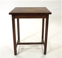 Lot 567 - An early 20th century pale oak side table in the Arts and Crafts manner