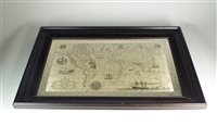Lot 167 - A framed silver map of the World