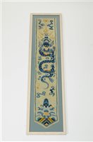 Lot 596 - An early 20th century embroidered silk panel