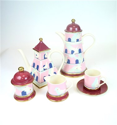 Lot 383 - A Caltonware Dovecote coffee, tea and breakfast service