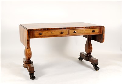 Lot 691 - A large 19th century rosewood veneered sofa table