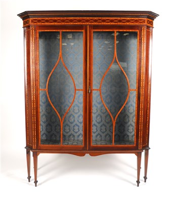 Lot 656 - An Edwardian cross-banded mahogany display cabinet