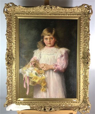 Lot 87 - Harold W. Boucher, a young girl with a basket of chrysanthemums