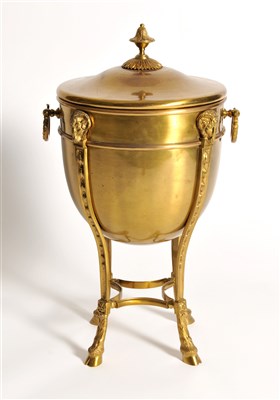 Lot 112 - A large bacchanalian lidded urn / wine cooler