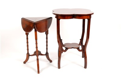 Lot 807 - A Victorian mahogany folding occasional table and an Edwardian occasional table