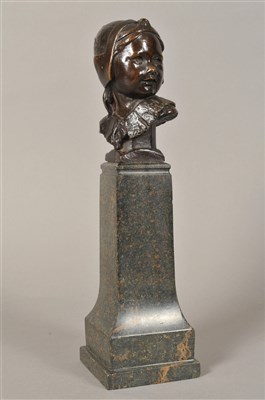 Lot 171 - Attributed to William Reynolds-Stephens (1862-1943) a bronze bust on marble column