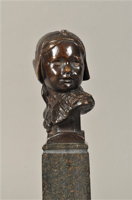 Lot 171 - Attributed to William Reynolds-Stephens (1862-1943) a bronze bust on marble column