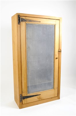 Lot 713 - A floor standing pale pine meat safe / cupboard