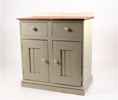 Lot 693 - A small painted pine cupboard