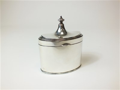 Lot 252 - An oval silver tea caddy