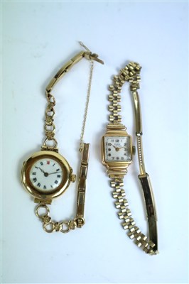 Lot 328 - Two 18ct Gold Ladies Wristwatches