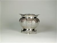 Lot 123 - A silver mounted rock crystal bowl