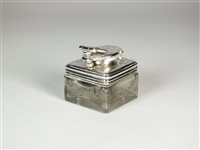 Lot 60 - An Irish silver mounted travelling inkwell