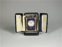 Lot 16 - A cased miniature carriage timepiece