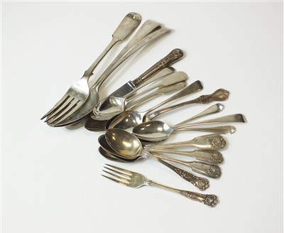 Lot 253 - A collection of silver flatware