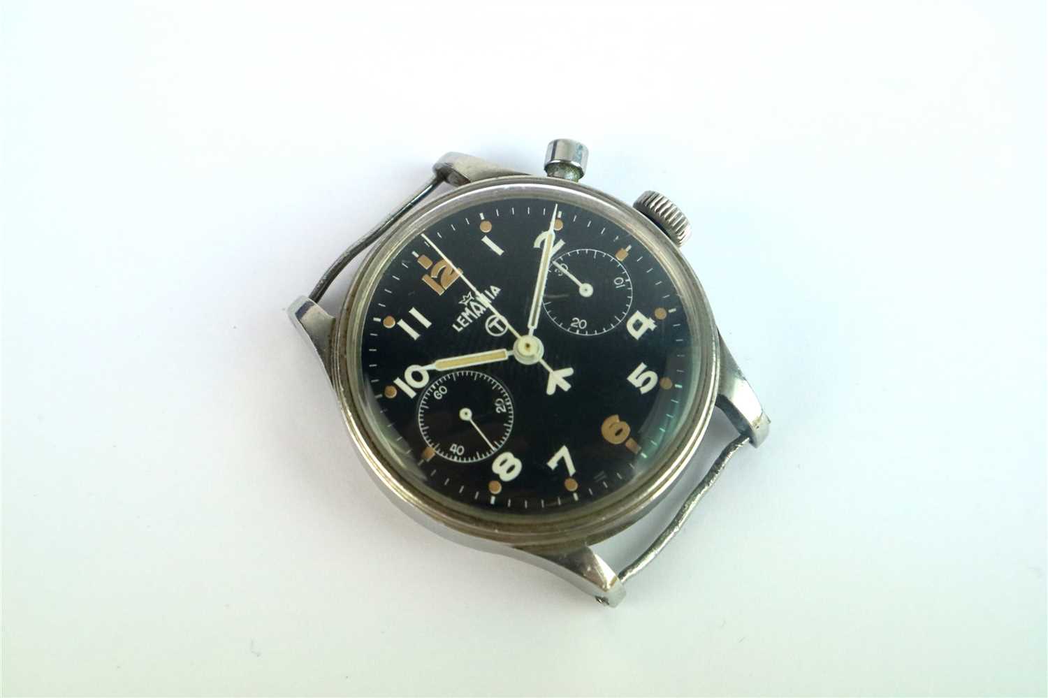 Lot 205 - A Gentleman's Lemania Monopusher Military Chronograph Wristwatch
