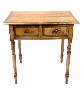 Lot 882 - A small George III cross-banded oak and mahogany side table