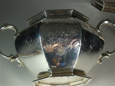 Lot 108 - A Victorian silver teapot and sugar bowl
