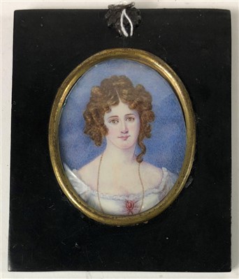 Lot 170 - Portrait miniature on ivory, Miss Croker