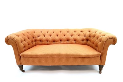 Lot 883 - A small Edwardian upholstered chesterfield sofa